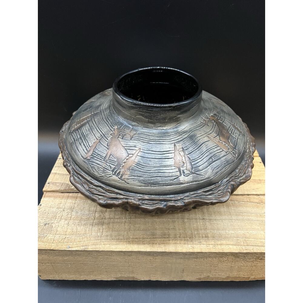 Studio Art Woodland Vase Pottery Bark Base Ceramics By Me Cabin Elk Life